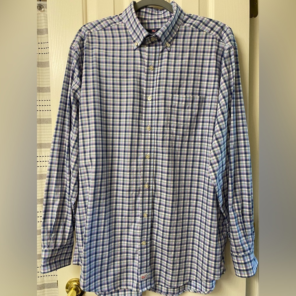 Vineyard Vines Men's Checkered Classic Fit Murray Shirt Size Large